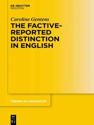cover image of The Factive-Reported Distinction in English